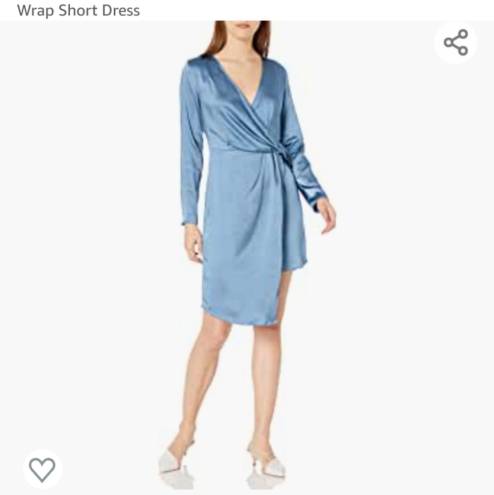 Elliatt Women's Long Sleeve Faux Wrap Short Dress